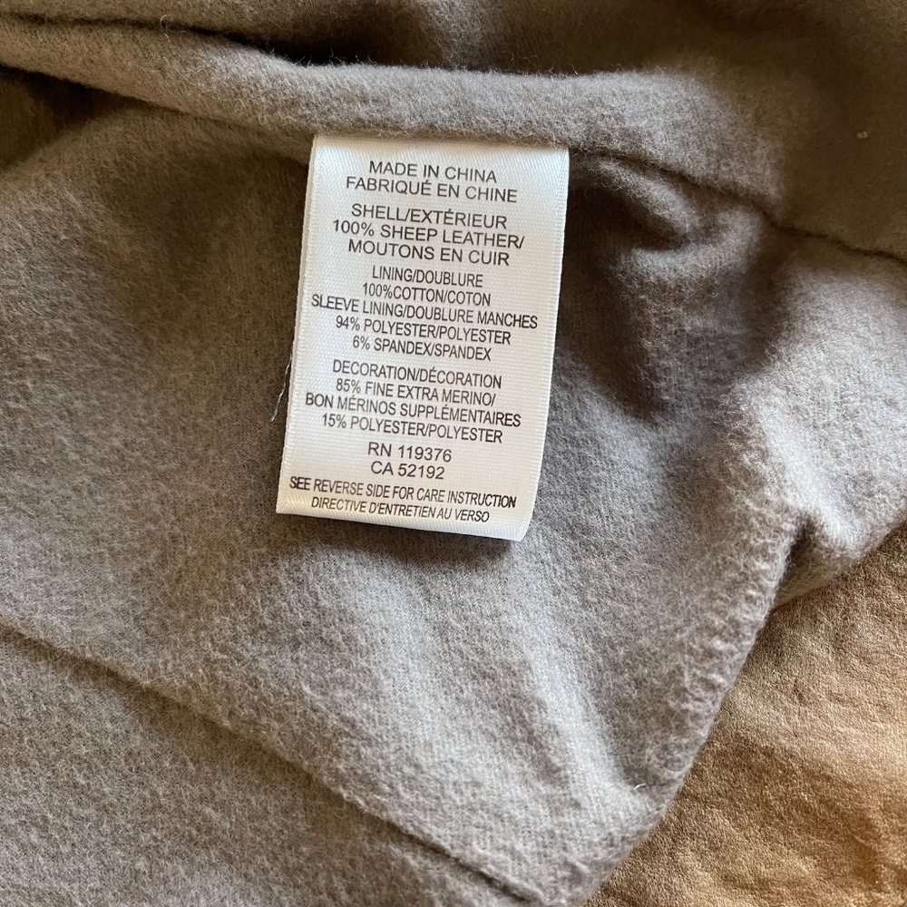HELMUT LANG Leather Asymmetrical Beige Jacket Size Small - Picture 8 of 12